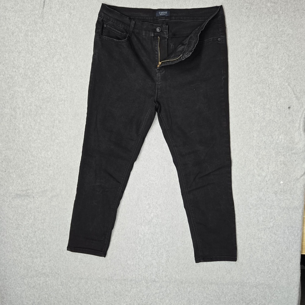 Curve Appeal Women Jeans 14/32 Black Denim Skinny 24" Inseam